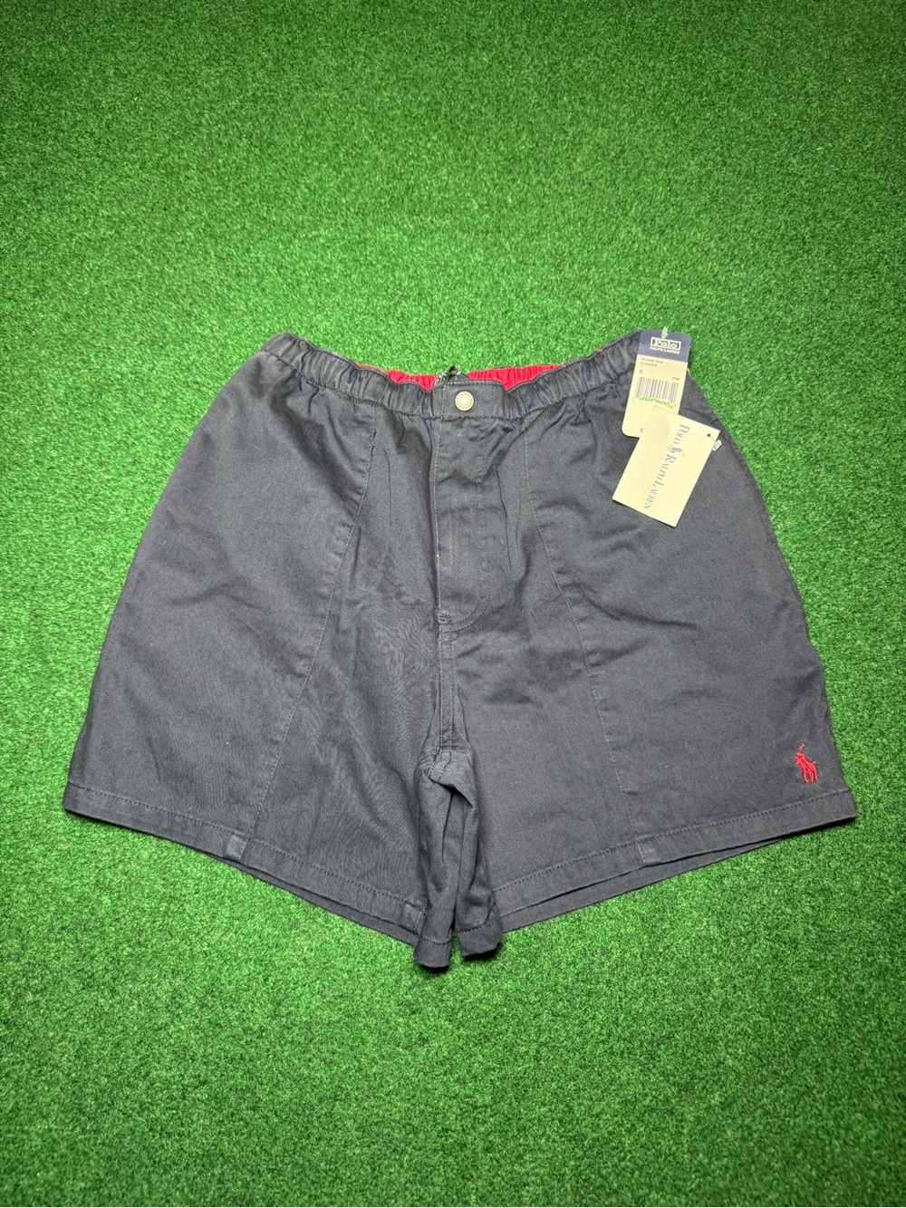 Vintage 90s Polo by Ralph Lauren Navy Blue Linen Shorts, New With Tags (Small)